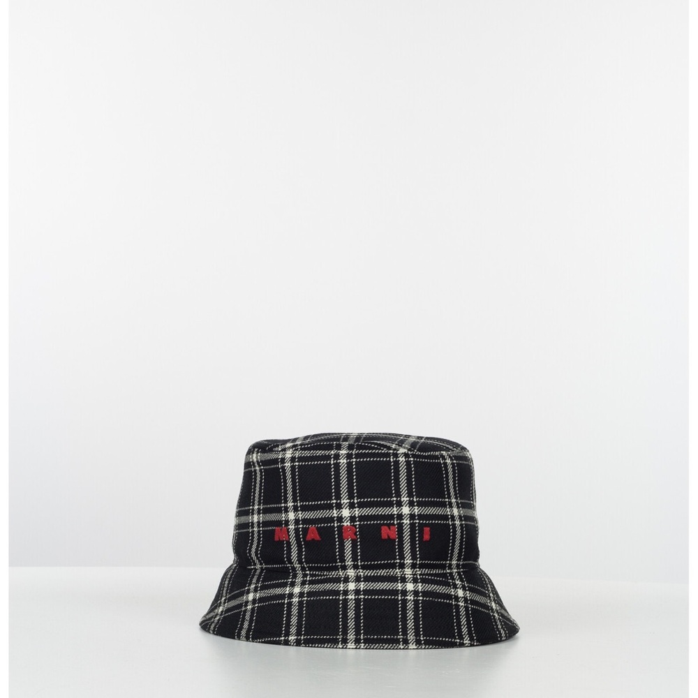 MARNI Cappella Black/White Striped Bucket Hat
